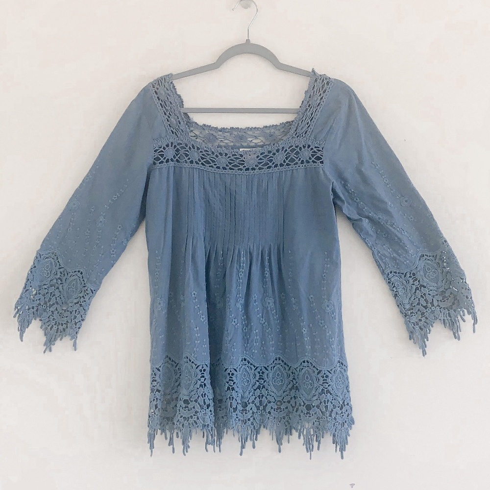 Sundance Blue Lace Blouse